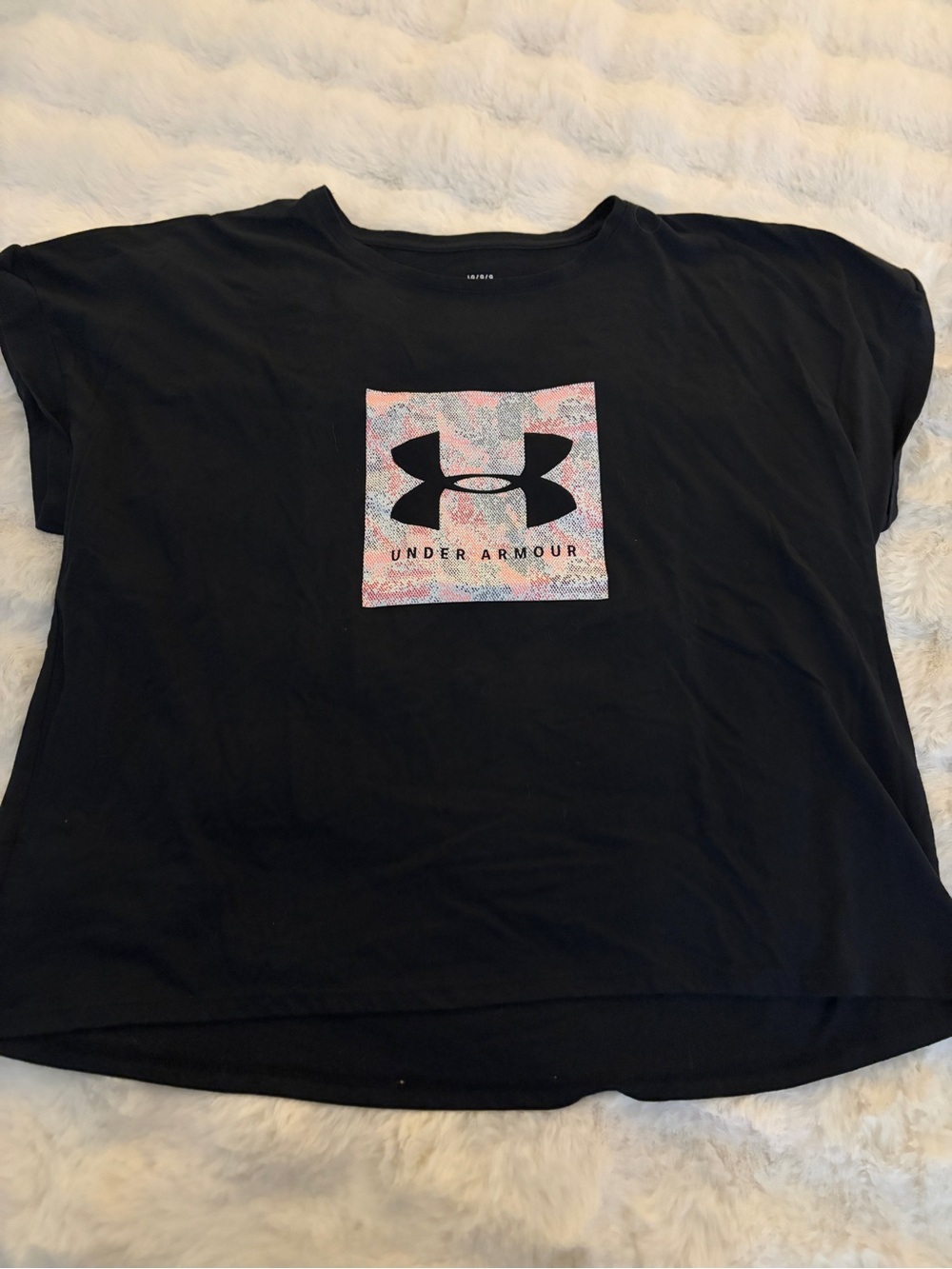 Under Armour Black Tee with Pink/Blue Logo